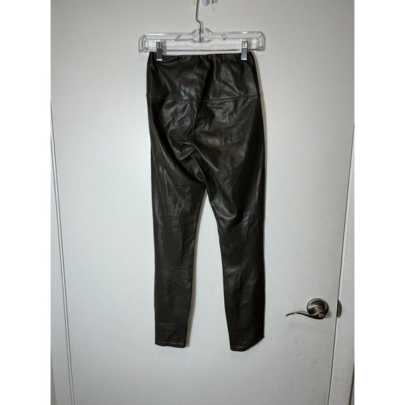 Wilfred Free Aritzia" Faux Leather Leggings XS Green  High Waist Stretch Womens - Picture 4 of 9